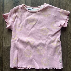 Pink Smiley Face Kids Shirt - Zara Size 4